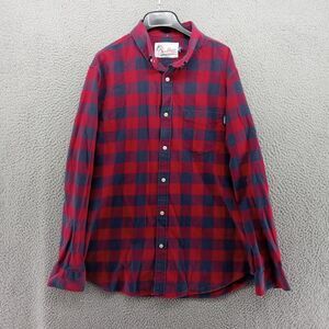 Chubbies Shirt Mens XL Red Blue Buffalo Check‎ Flannel Button Down Stretch